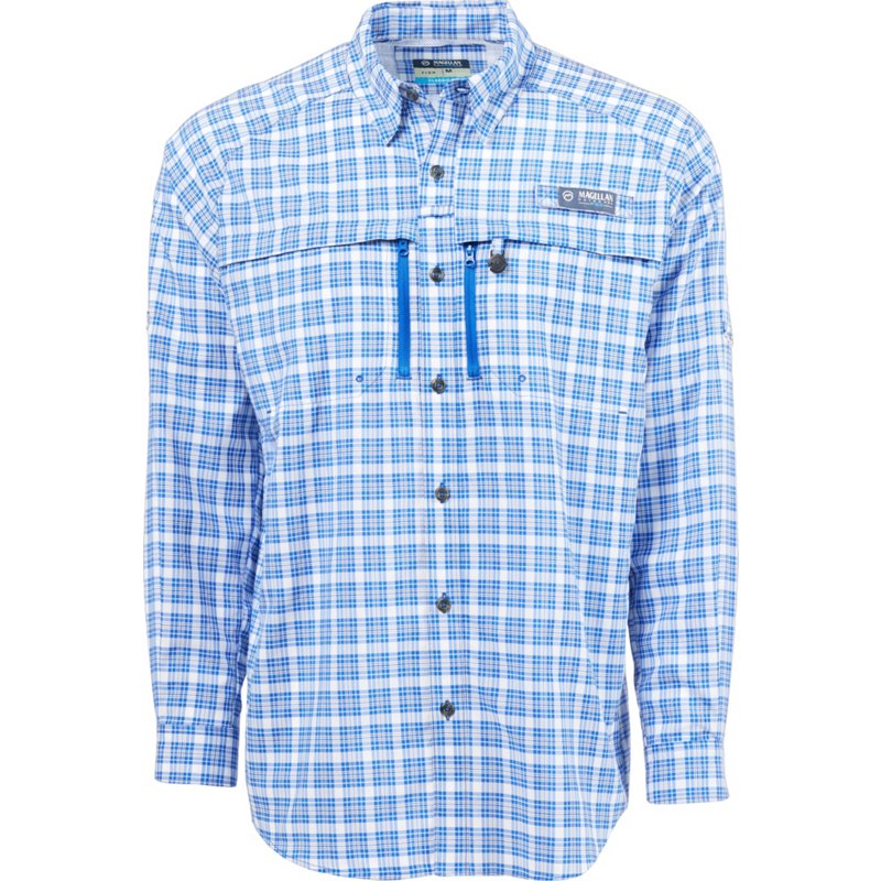 Magellan Outdoors Men's Plaid Pro Angler Long Sleeve Fishing Shirt Surf The Web, Small - Men's Fishing Tops at Academy Sports