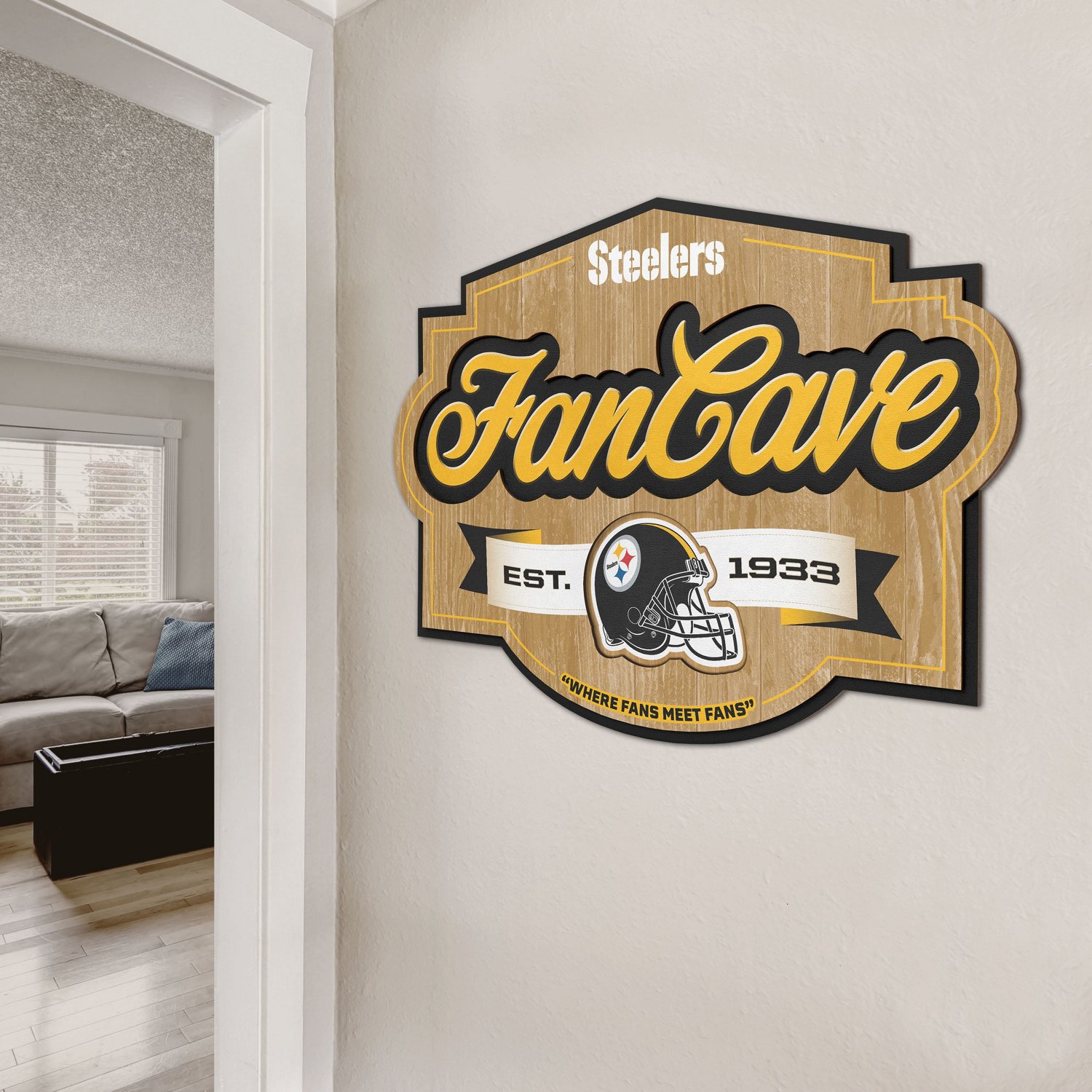 YouTheFan Pittsburgh Steelers Fan Cave Sign                                                                                      - view number 5