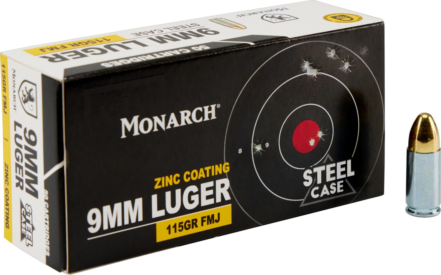 Monarch 9mm Luger FMJ 115 GR Steel Case | Academy