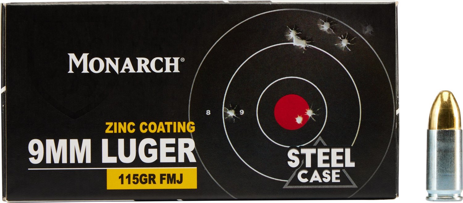 Monarch 9mm Luger FMJ 115 GR Steel Case - view number 2
