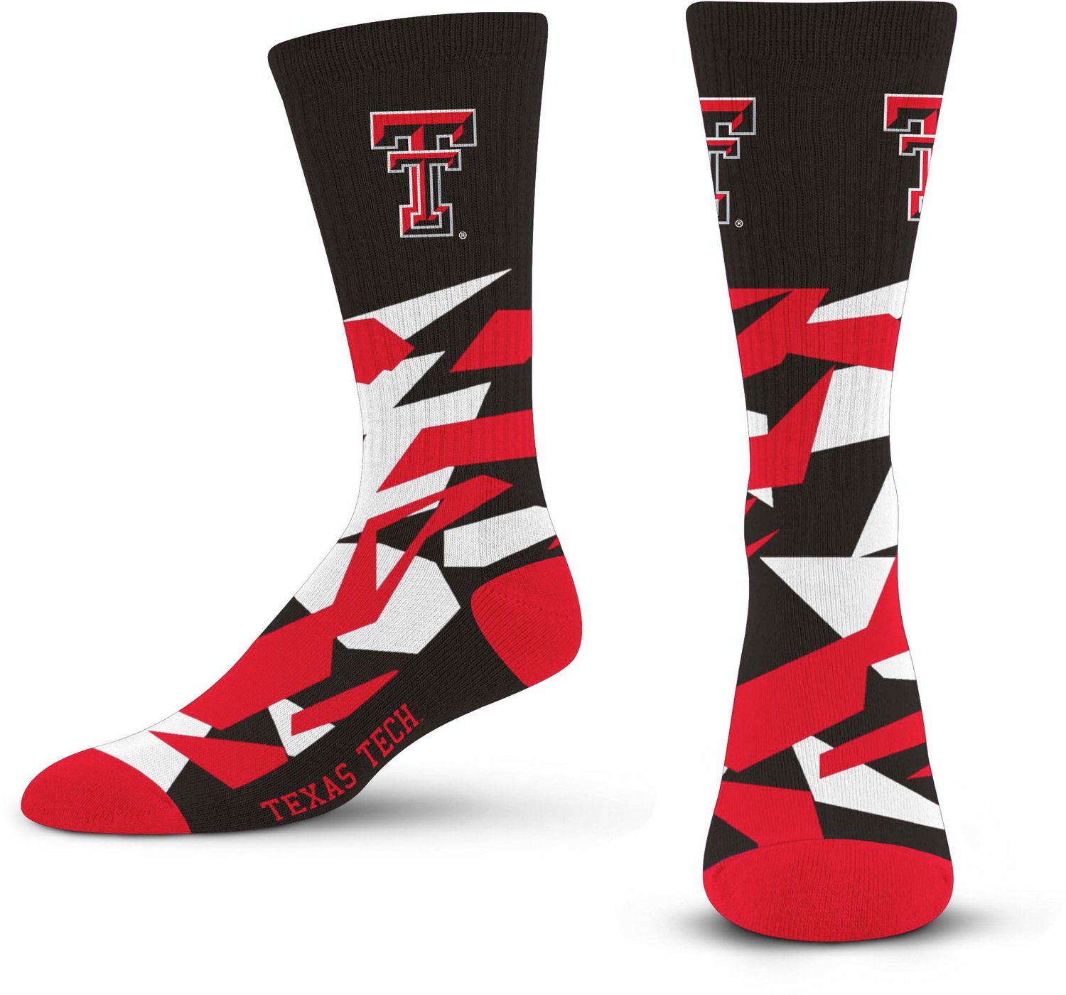 For Bare Feet Texas Tech University Shattered Camo Crew Socks