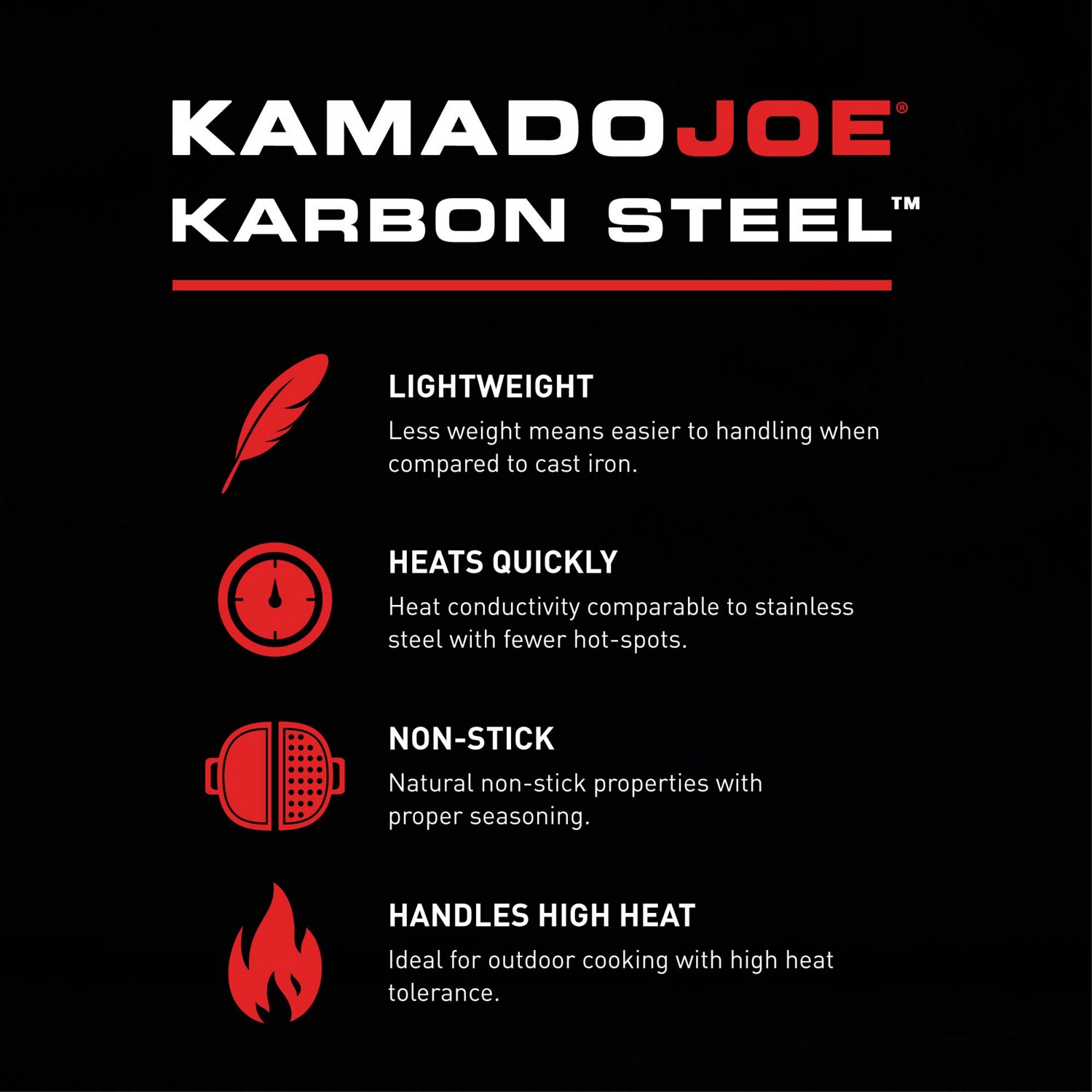 Kamado Joe Karbon Steel Carbon Steel Griddle for Classic Joe Grills                                                              - view number 3