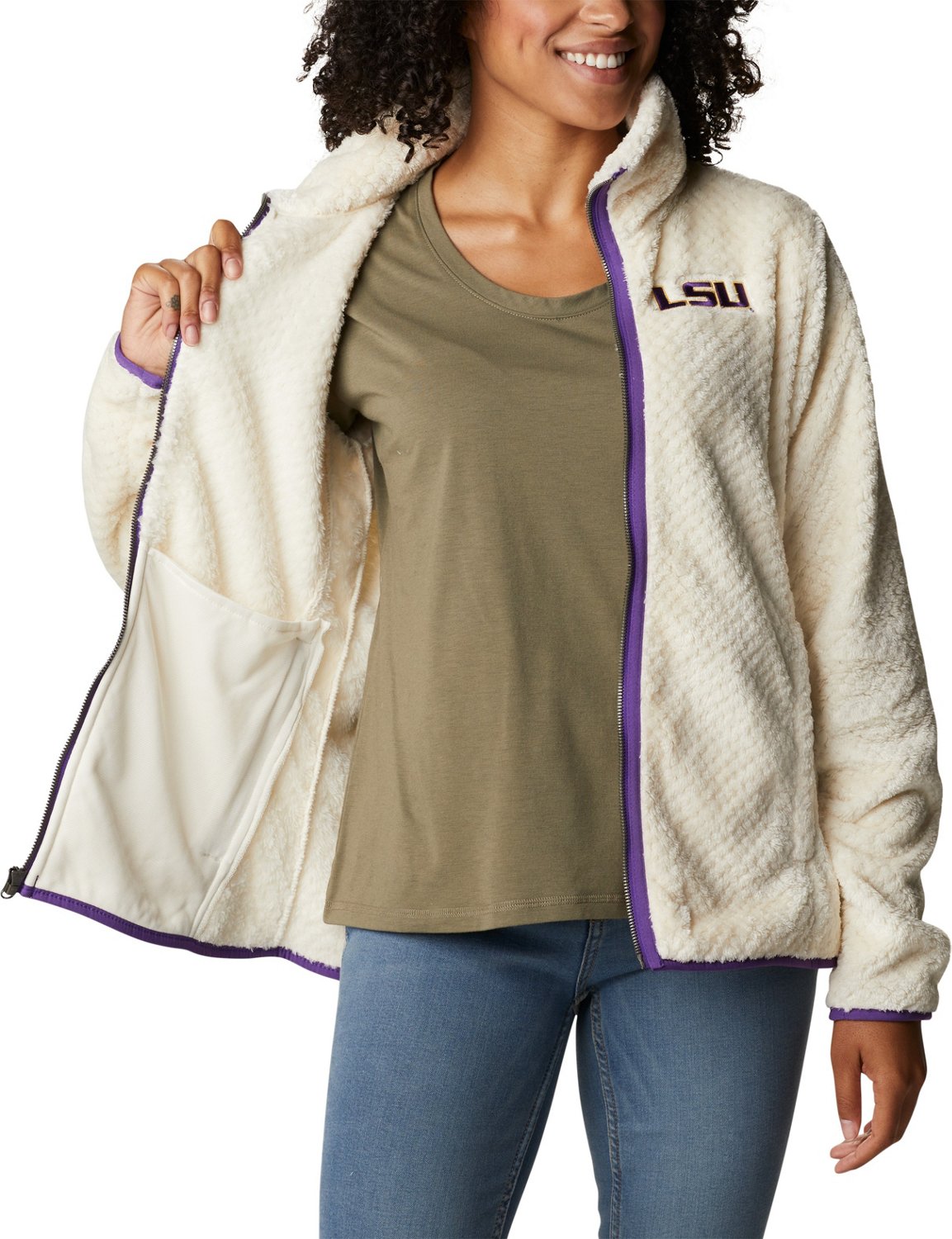 Columbia LSU Tigers Fireside II Sherpa Full Zip Jacket Academy