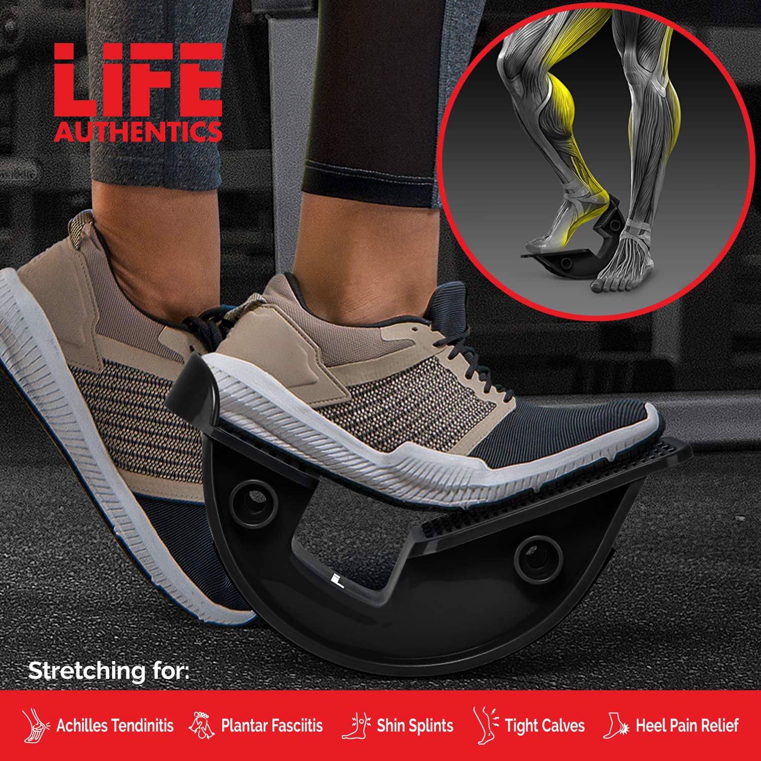 Life Authentics Calf Stretcher For Achilles Tendinitis, Tight Calves ...