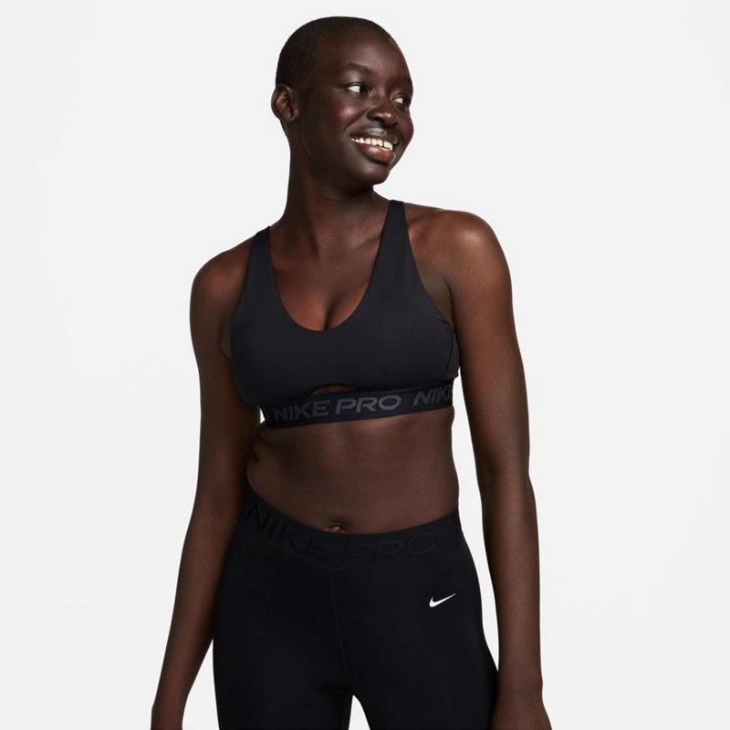 Nike Women's NP Indy Plunge Sports Bra Black/Anthracite, Medium - Women's Workout Bras at Academy Sports
