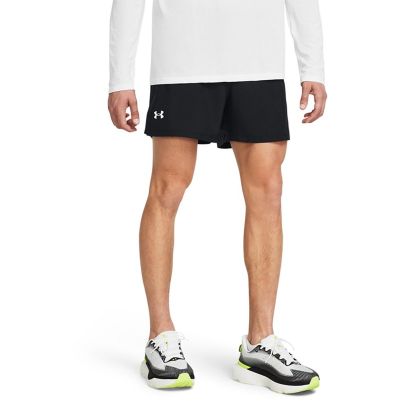 Under Armour Men's Launch 5 in Shorts Black/Black/Reflective, Large - Men's Running Bottoms at Academy Sports