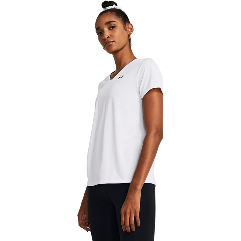 Under Armour UA Tech V-Neck Short-Sleeve Shirt for Ladies - White/Black