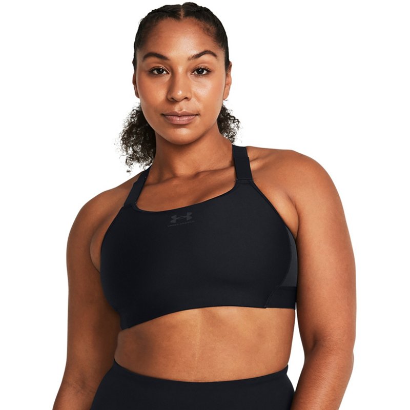 Under Armour Women's HeatGear Armour High Sports Bra Black/Gray, Small - Women's Workout Bras at Academy Sports