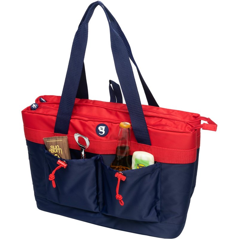 Geckobrands 2 Compartment 40 Can Tote Cooler Navy Blue/Red - Prsnl Coolrs Soft/Hard at Academy Sports