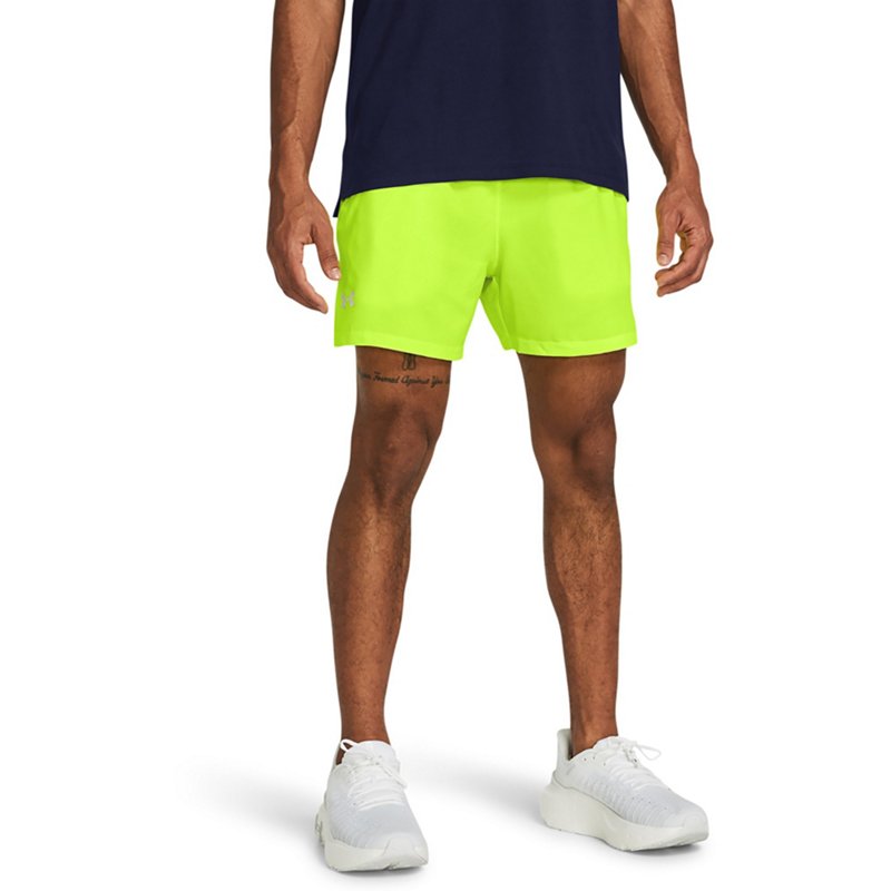 Under Armour Men's Launch 5 in Shorts Yellow/Yellow/Reflective, Large - Men's Running Bottoms at Academy Sports