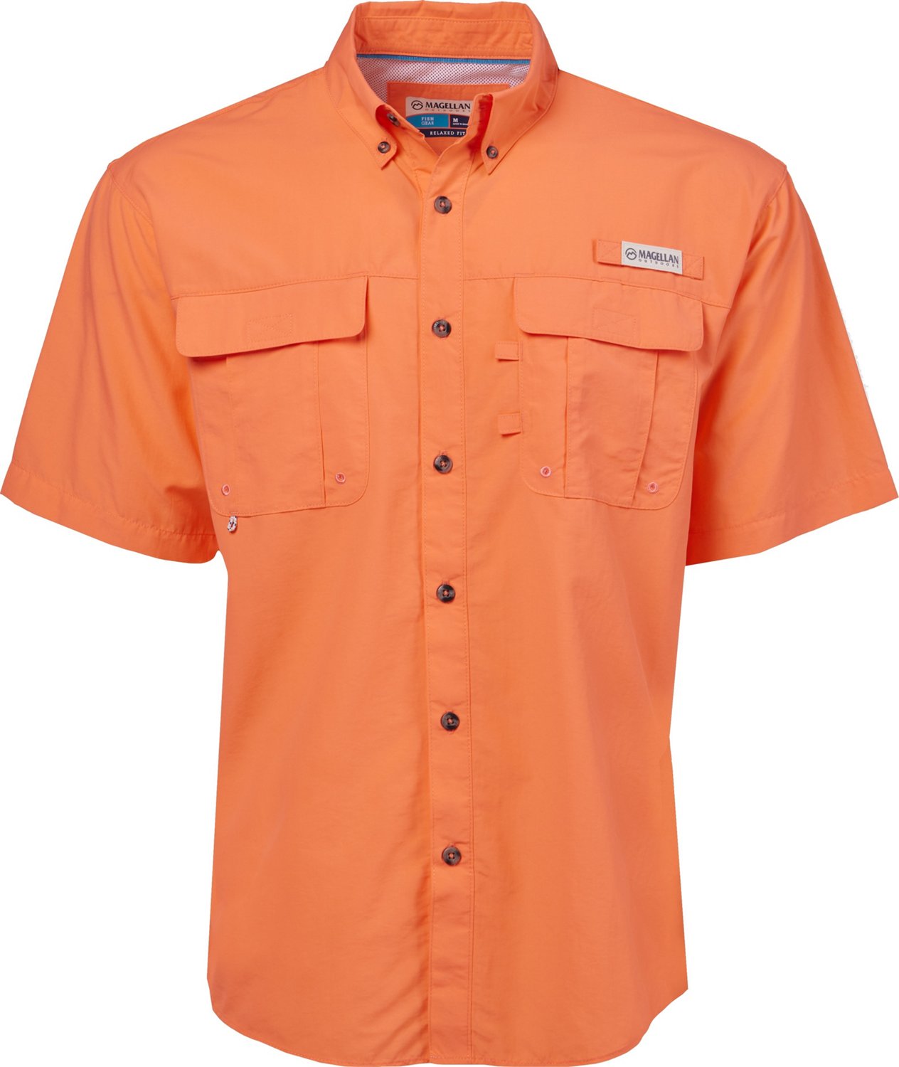 Magellan Outdoors Men's Laguna Madre Solid Short Sleeve Fishing Shirt                                                            - view number 1