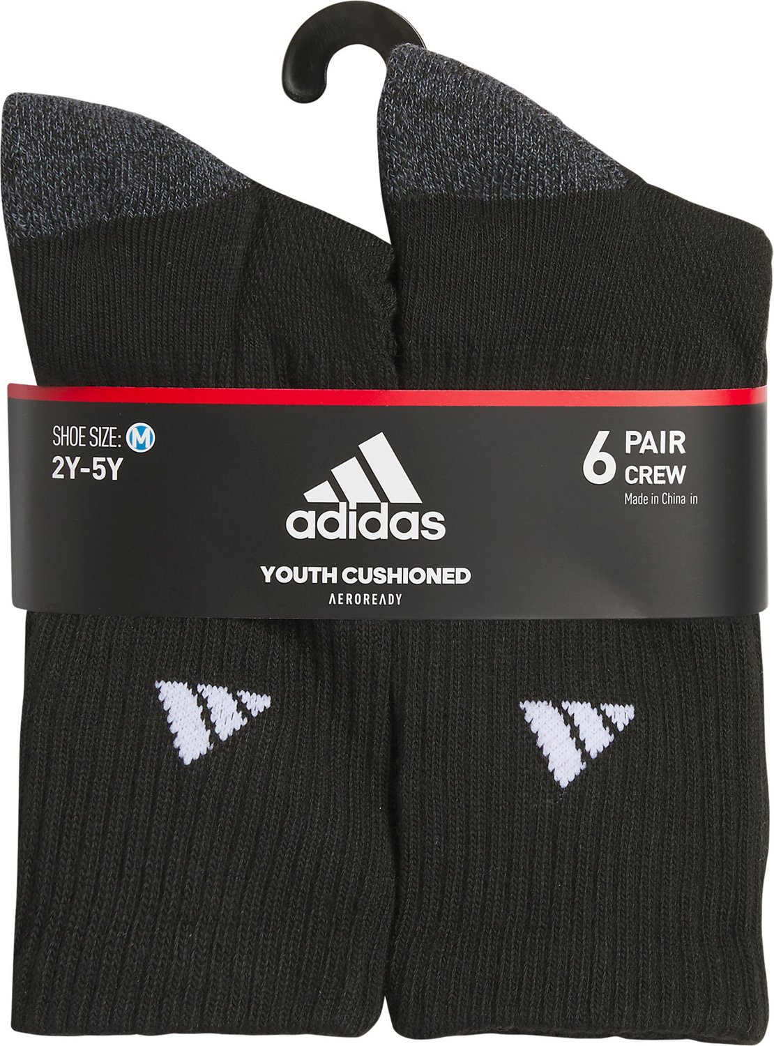 adidas Youth Cushioned Crew Socks 6 Pack - view number 5