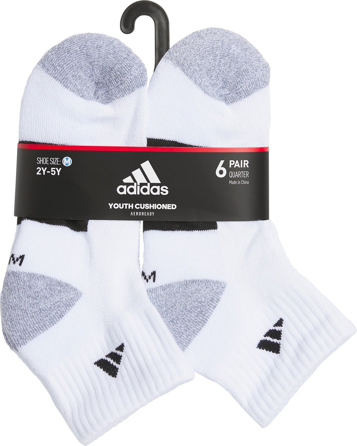 adidas Youth Cushioned Quarter Socks 6 Pack - view number 5