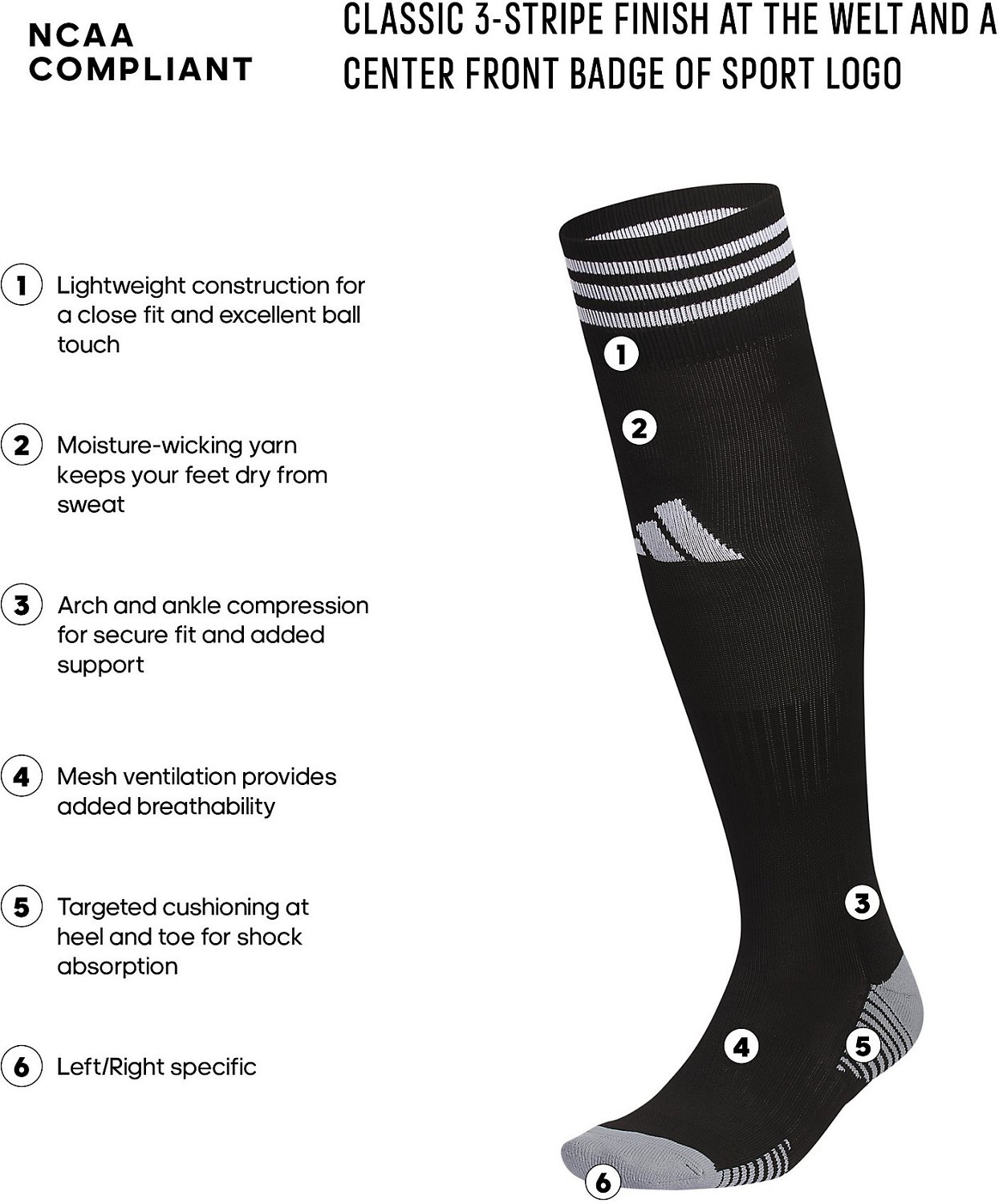 adidas Men's Copa Zone Cushion 5 Over-The-Calf Soccer Socks - view number 6