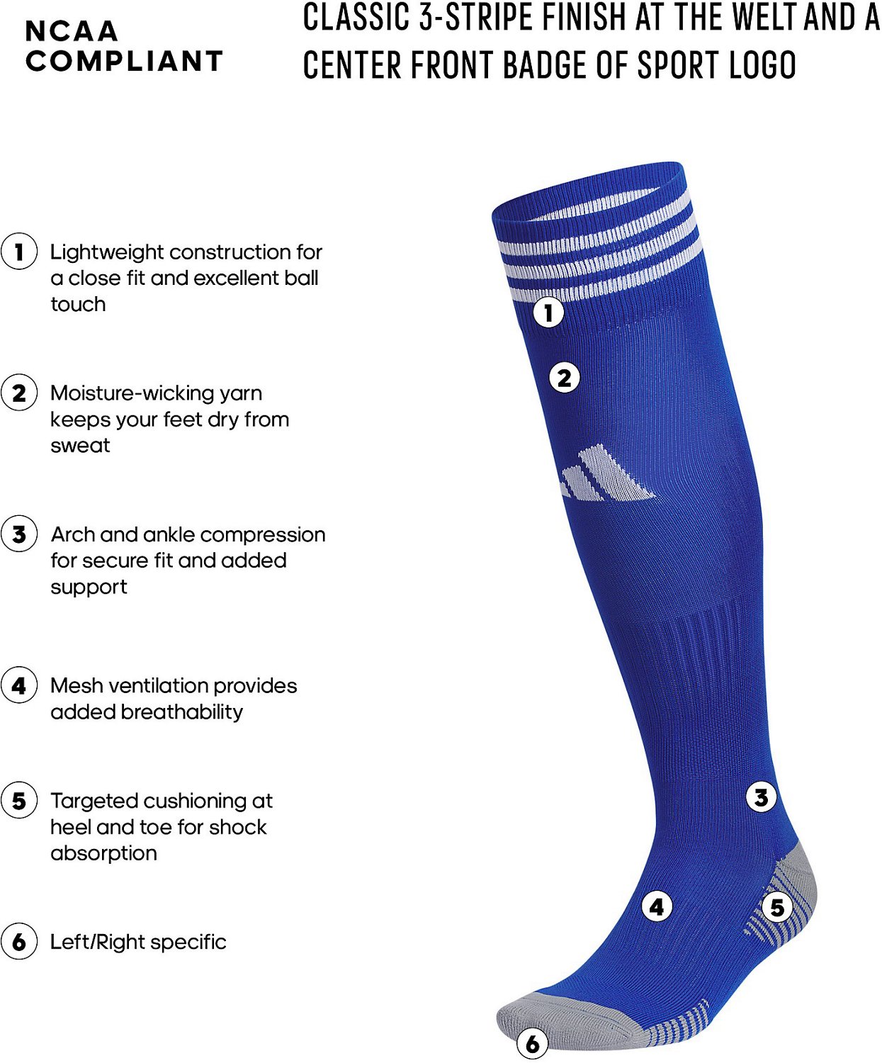 adidas Men's Copa Zone Cushion 5 Over-The-Calf Soccer Socks - view number 6