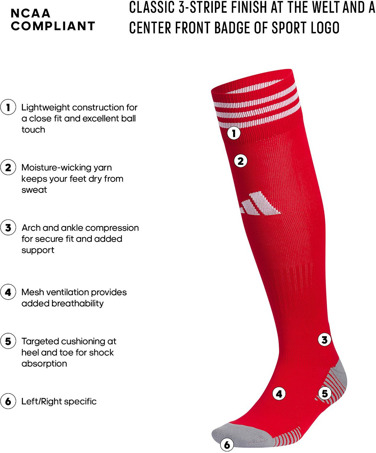 adidas Men's Copa Zone Cushion 5 Over-The-Calf Soccer Socks - view number 6