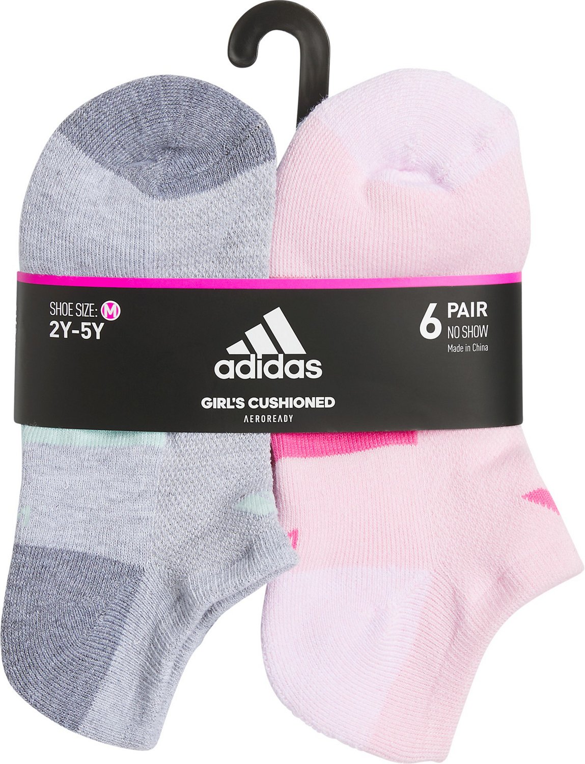 adidas Girls' Cushioned No Show Socks 6 Pack - view number 5