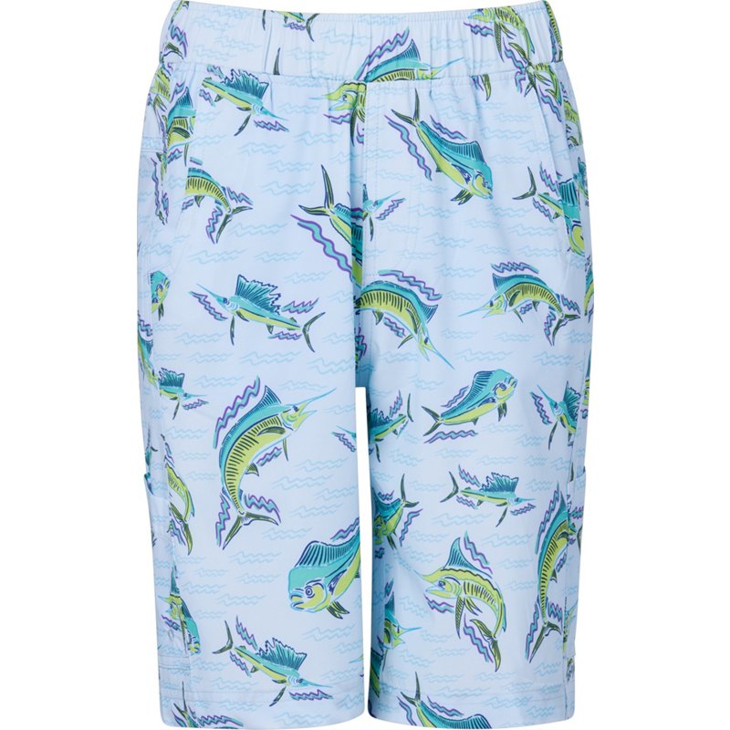 Magellan Outdoors Boys' Caddo Lake Print Fishing Shorts 8 in Clear Sky Fish Waves, Large - Boy's Casual Bottoms at Academy Sports