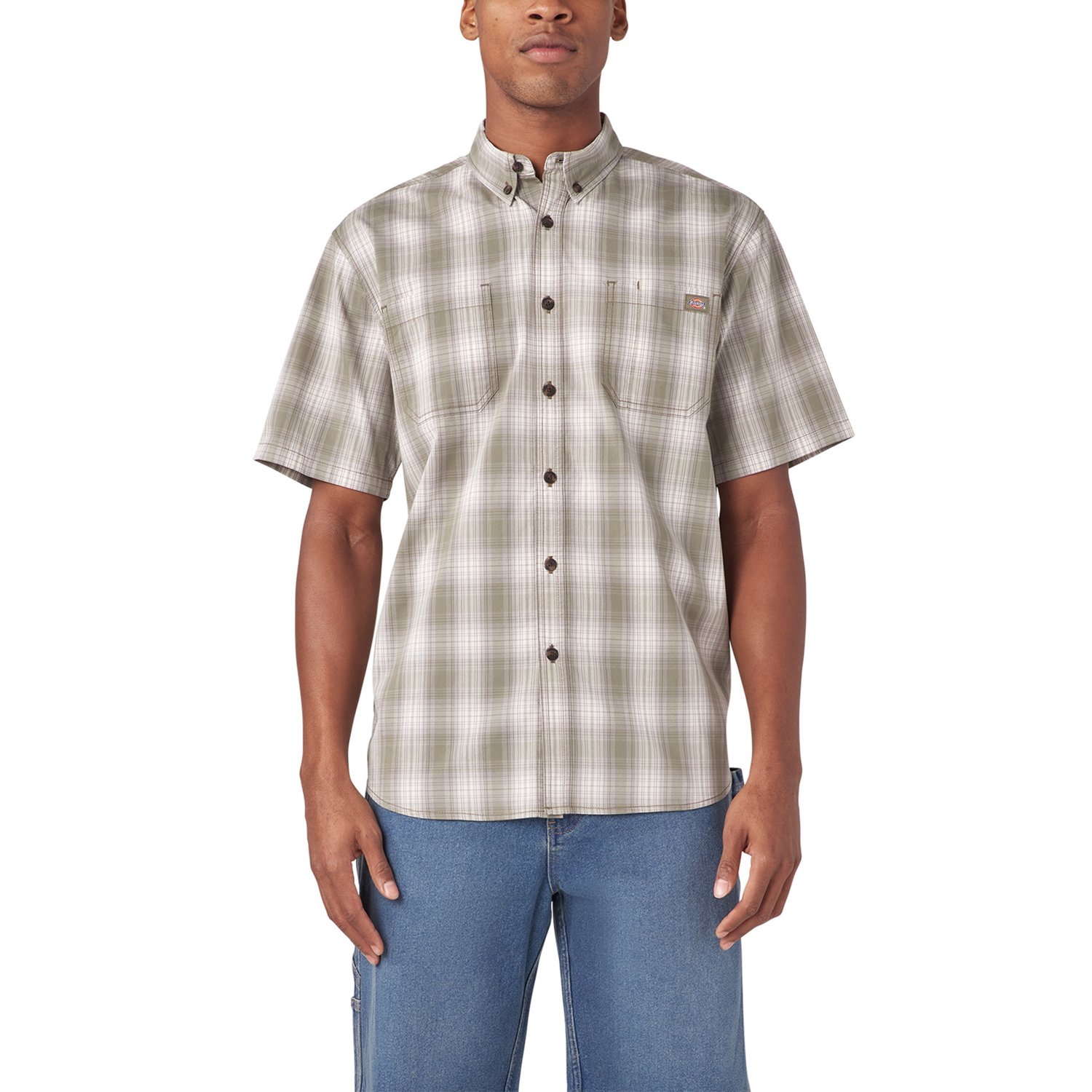 Dickies Men's Flex Woven Plaid Button Down Work Shirt