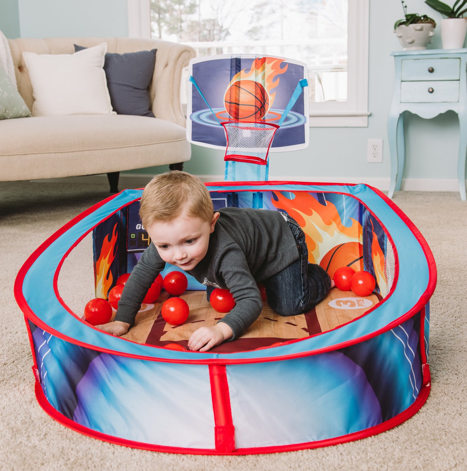 Sunny Days Entertainment Pop-N-Play Basketball Pit with Balls                                                                    - view number 7