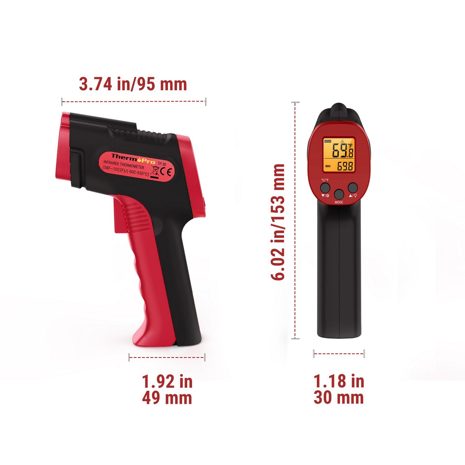 ThermoPro TP30Q Infrared Thermometer                                                                                             - view number 6