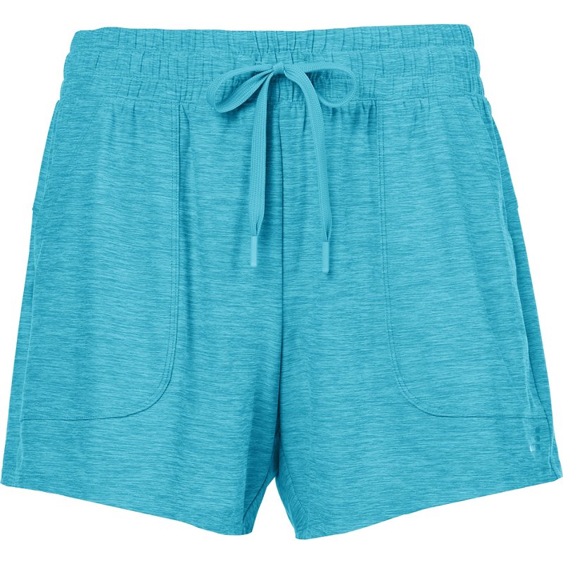 BCG Women's Knit Shorts 5 in Scuba Blue Melange, X-Large - Women's Athletic Performance Bottoms at Academy Sports