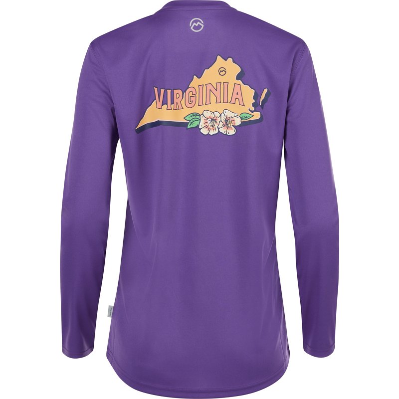 Magellan Outdoors Women's Local State Virginia Long Sleeve Fishing Shirt Royal Purple, Small - Women's Fishing Tops at Academy Sports