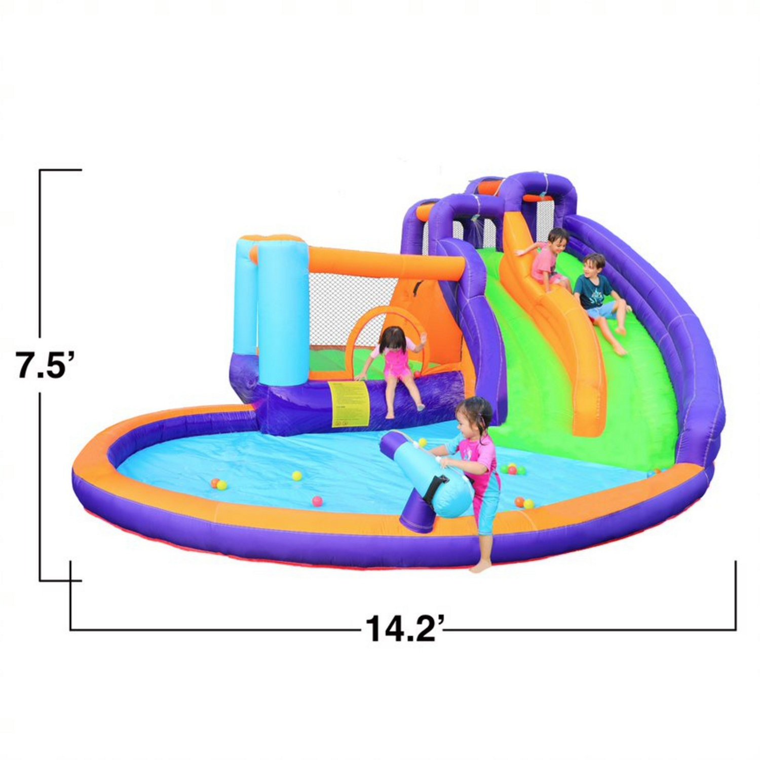 CocoNut Castles Double Slide Water Park with Water Cannon - view number 2