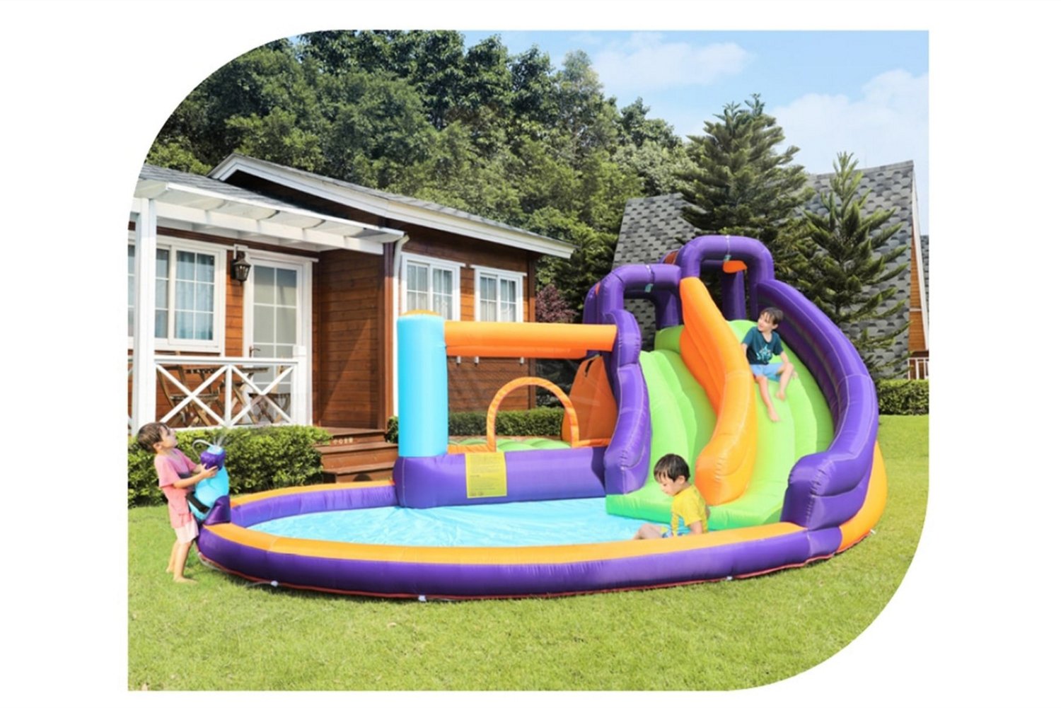 CocoNut Castles Double Slide Water Park with Water Cannon - view number 3