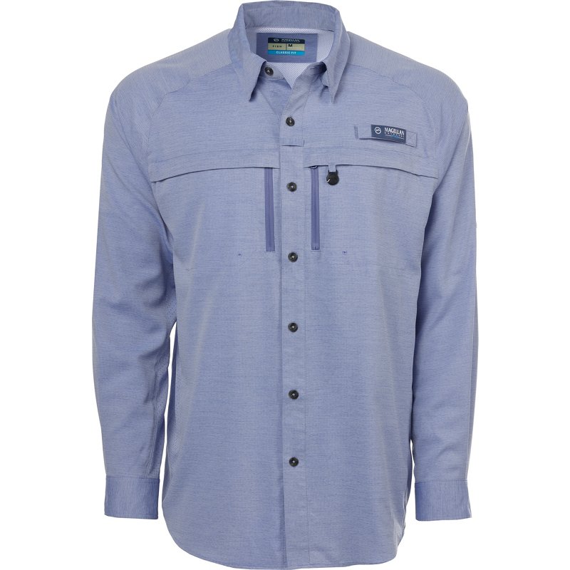 Magellan Outdoors Men's Heather Pro Angler Long Sleeve Fishing Shirt Surf The Web, Small - Men's Fishing Tops at Academy Sports