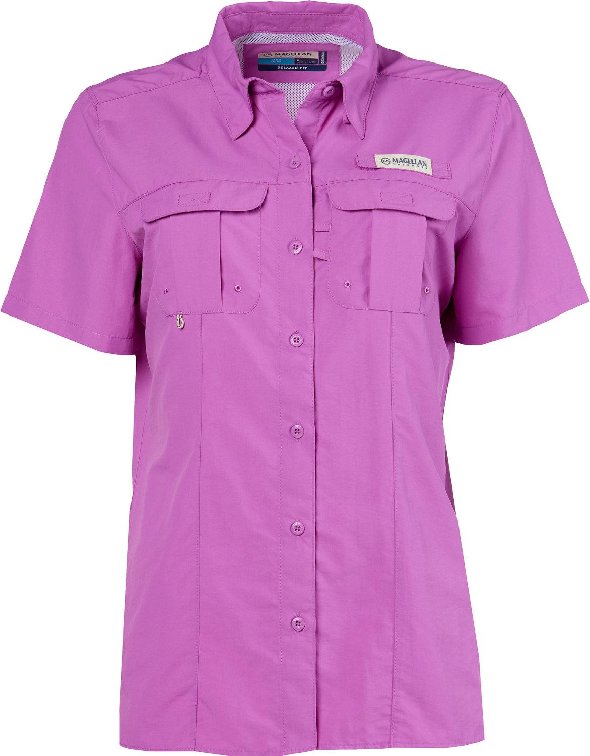 magellan outdoors gray pocket tee in a size mens