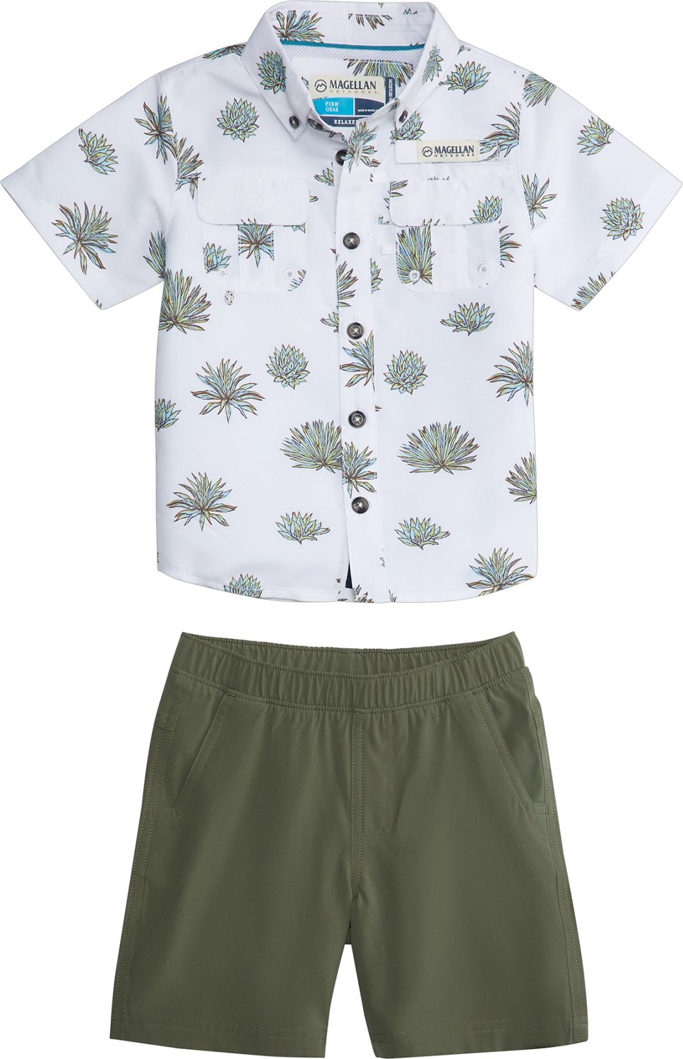 Magellan Outdoors Toddler Boys' Laguna Madre Print Shirt and Shorts Set ...