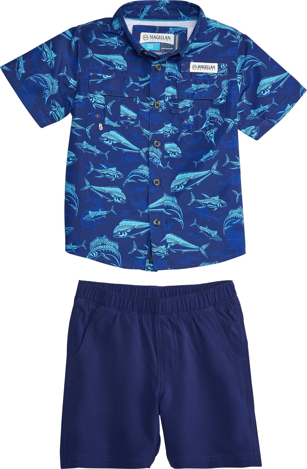 Magellan Outdoors Boys' (4-7) Laguna Madre Print Shirt and Short Set                                                             - view number 1