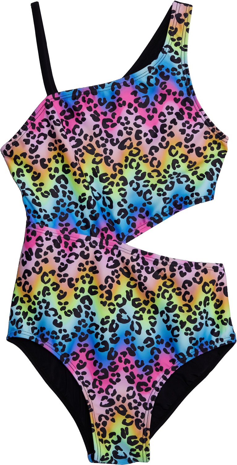 O'Rageous Girls' Leopard Ombre Cut Out One Piece Swimsuit | Academy