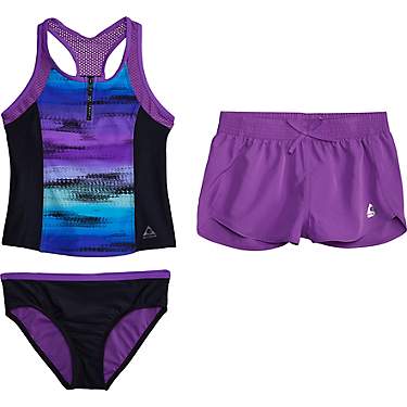 Gerry Girls' Zip-Front Tankini and Shorts Set with Cover Up                                                                     