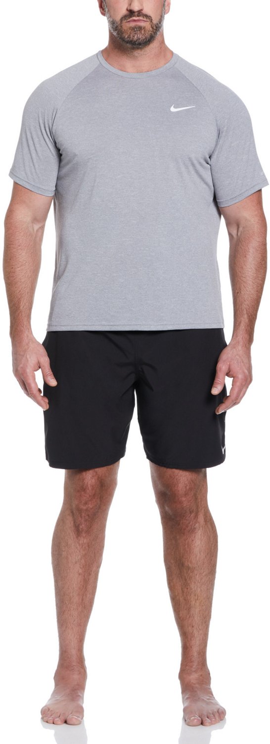 Nike Men's Big and Tall Swim Heather Short Sleeve Hydroguard Swim Top - view number 4