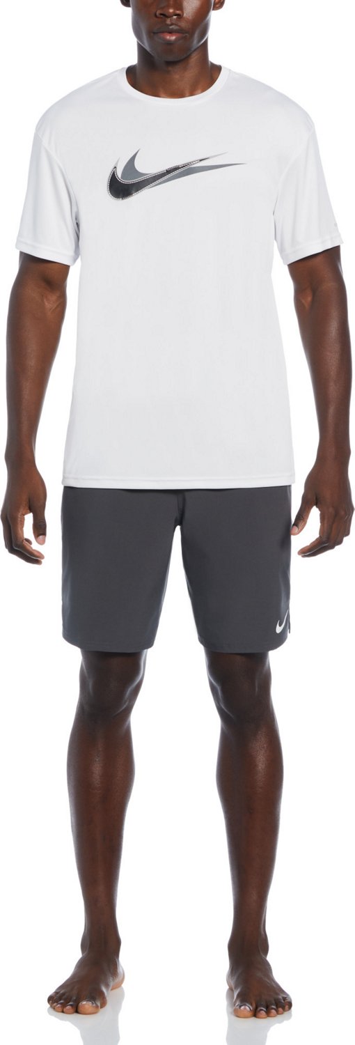 Nike Men's Swim Stacked Swoosh Short Sleeve Hydroguard Swim Top - view number 3