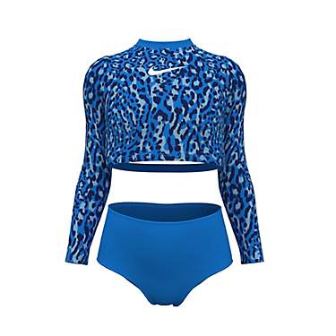 Nike Girls' Wild Long Sleeve Crop Top and High Waist Shorts Set                                                                 