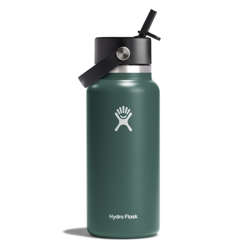 Hydro Flask 32 oz Wide Mouth Water Bottle with Flex Straw Cap Fir - Thermos/Cups &koozies at Academy Sports