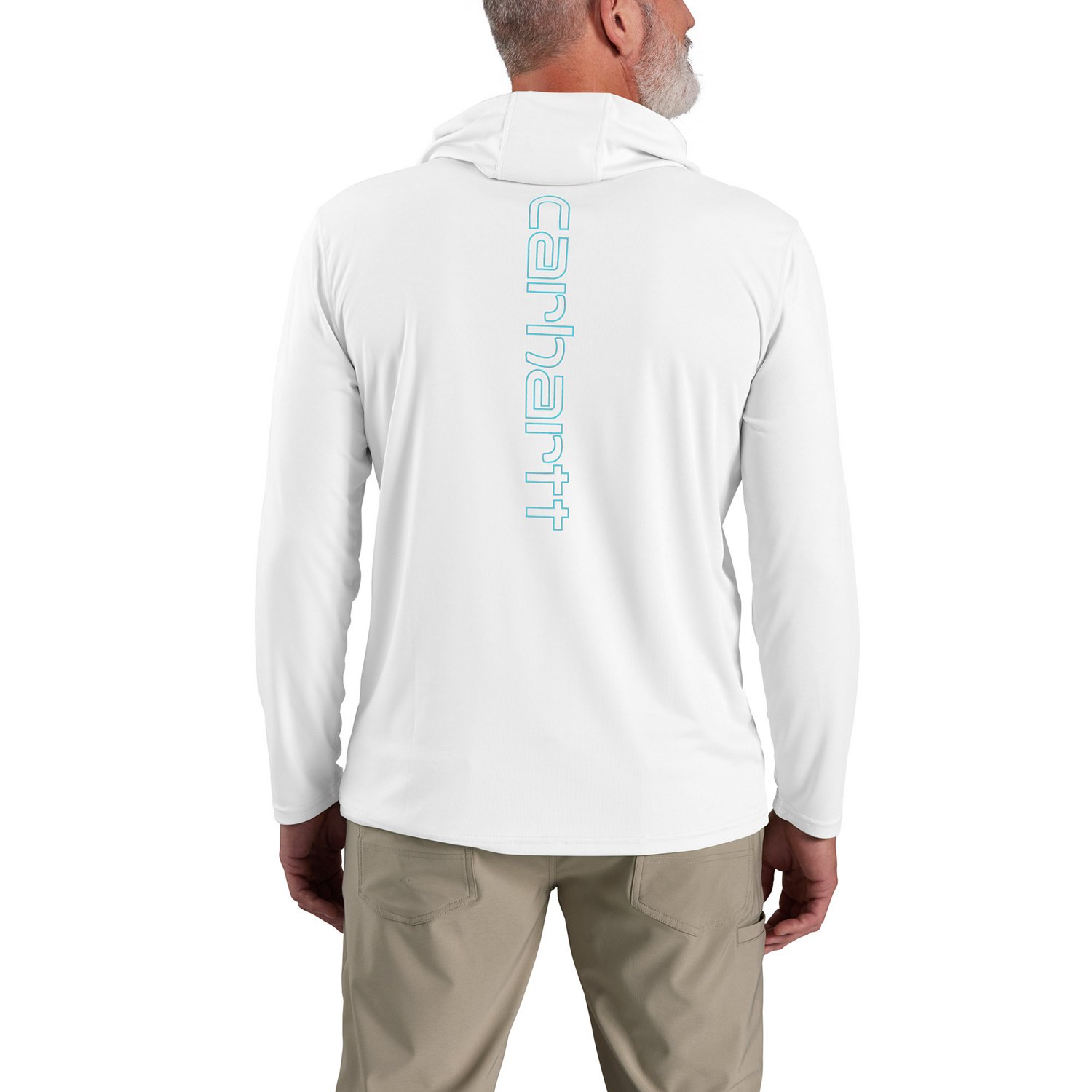 Carhartt Men's Force Sun Defender Lightweight Hooded Long Sleeve T-shirt                                                         - view number 2