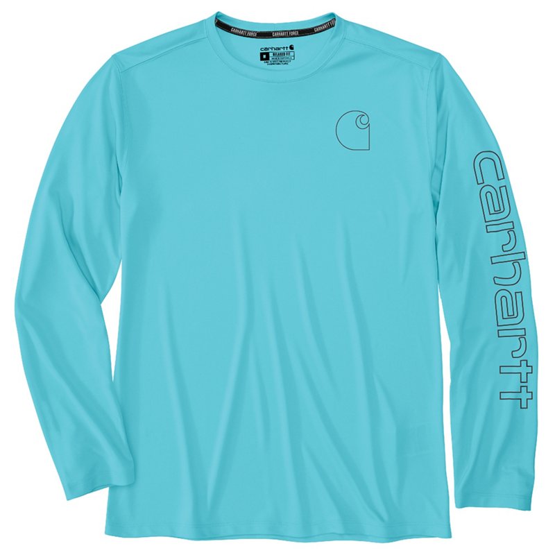 Carhartt Men's Force Sun Defender Lightweight Long Sleeve T-Shirt Blue, 4X-Large - Men's Longsleeve Work Shirts at Academy Sports