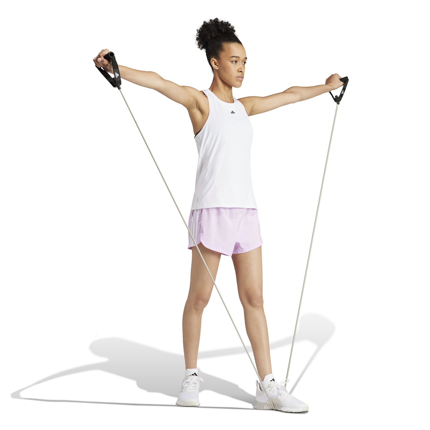 adidas Women's Pacer 3-Stripes Woven High Training Shorts 3 in - view number 5