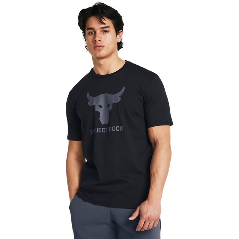 Under Armour Men&rsquo;s Project Rock Payoff Graphic T-Shirt Black/Downpour Grey, Medium - Men's Athletic Performance Tops at Academy Sports