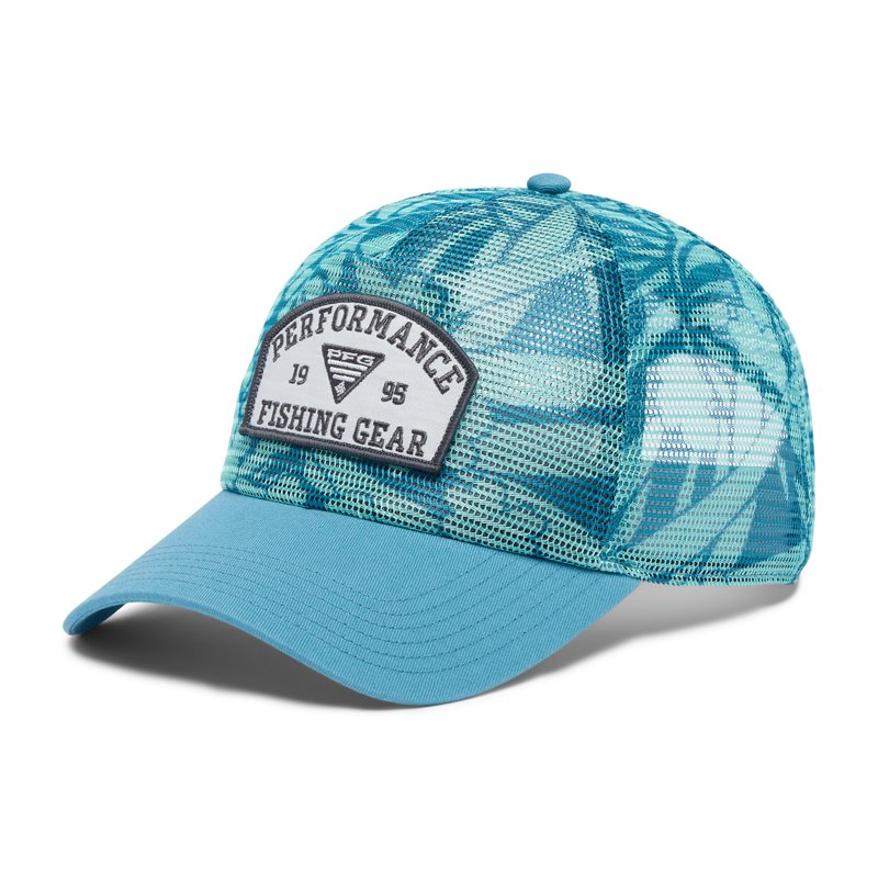 Columbia Sportswear Men's PFG Tie Down Mesh Snapback Hat Canyon Blue Tropic - Men's Hunting/Fishing Headwear at Academy Sports