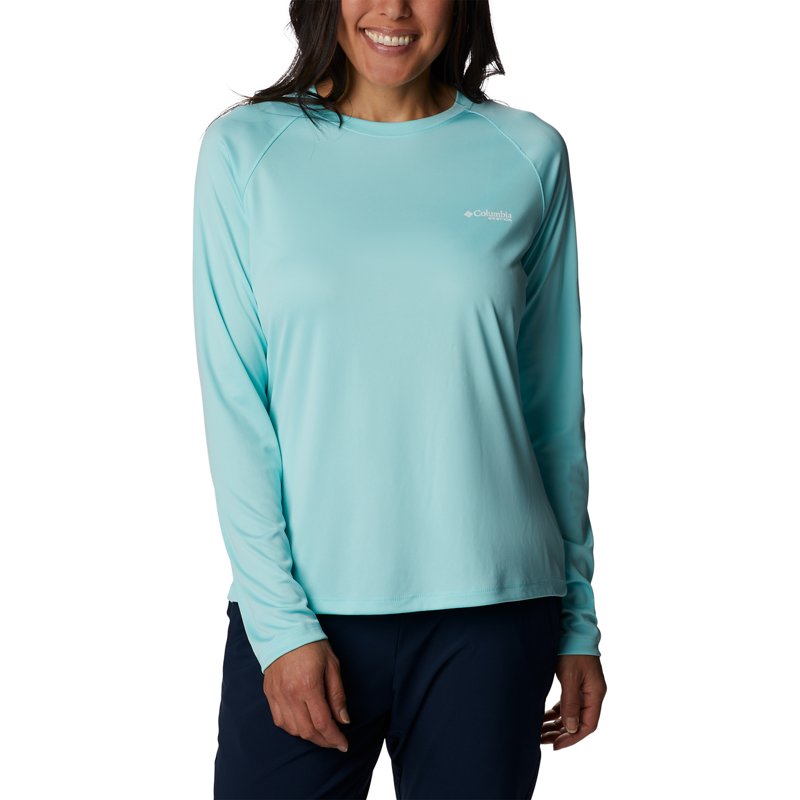 Columbia Sportswear Women's Tidal Tee II Long Sleeve T-Shirt Gulf Stream/White, Small - Women's Fishing Tops at Academy Sports