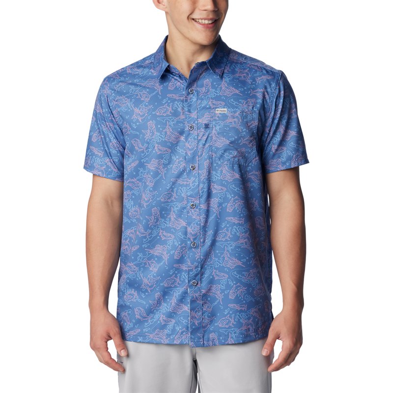Columbia Sportswear Men's Super Slack Tide Camp Shirt Bluebell Keye Takeaway, Small - Men's Fishing Tops at Academy Sports