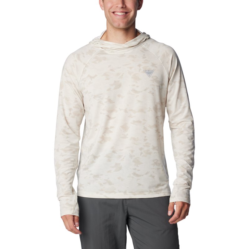 Columbia Sportswear Men's PFG Uncharted™ Hoodie Stone Uncharted Waters, Small - Men's Fishing Tops at Academy Sports