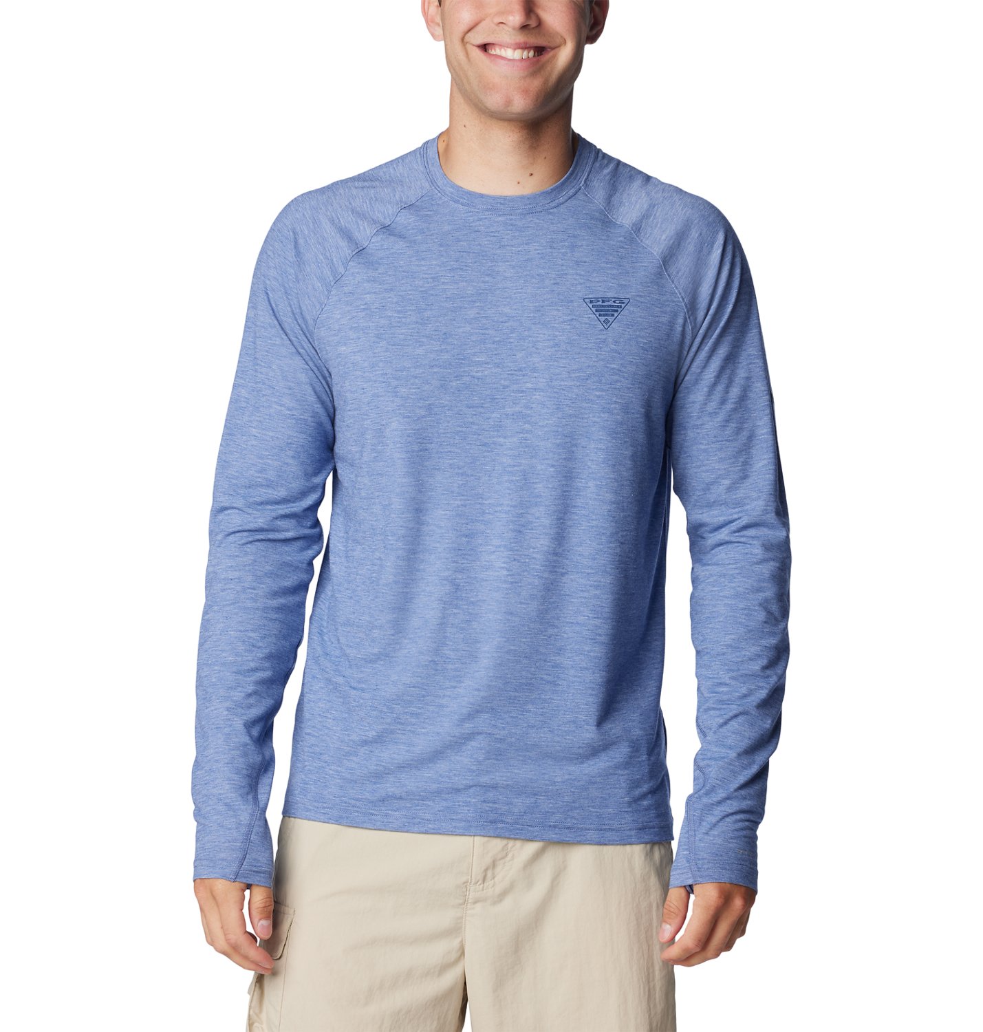 Columbia Sportswear Men s PFG Uncharted Long Sleeve T shirt Bluebell Heather