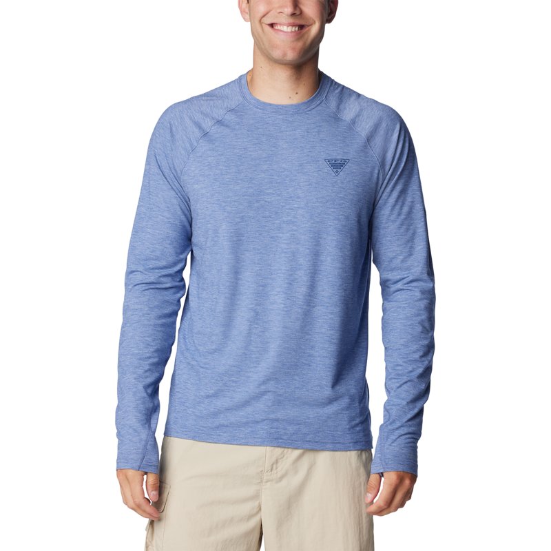 Columbia Sportswear Men's PFG Uncharted™ Long Sleeve T-Shirt Bluebell Heather, Small - Men's Fishing Tops at Academy Sports