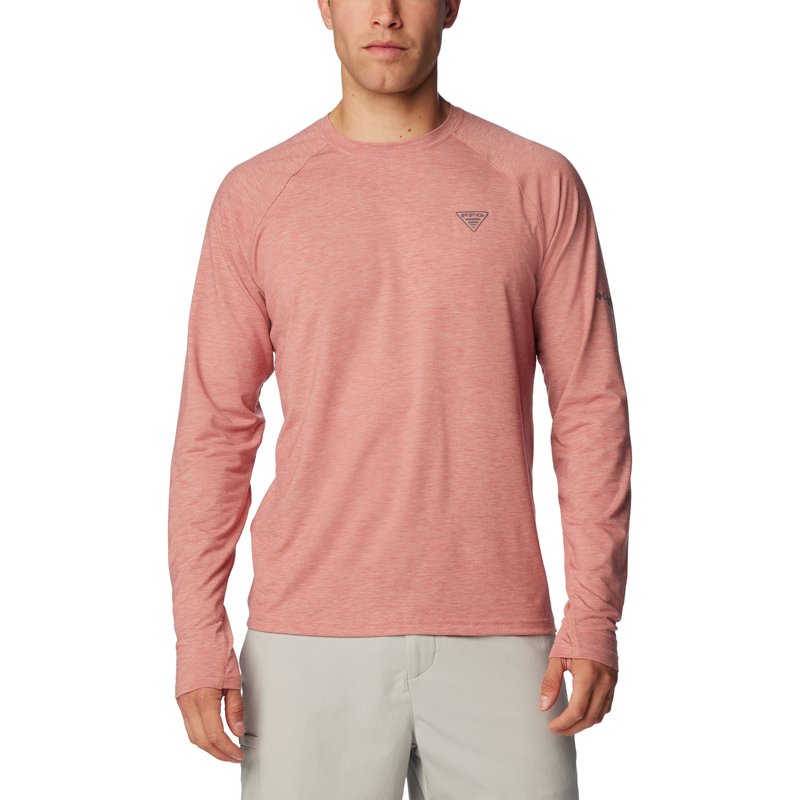 Columbia Sportswear Men's PFG Uncharted™ Long Sleeve T-Shirt Sandalwood Pink, Small - Men's Fishing Tops at Academy Sports